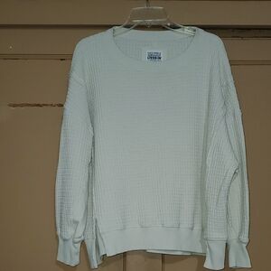 American Eagle Outfitters Cream Waffle Knit Sweater